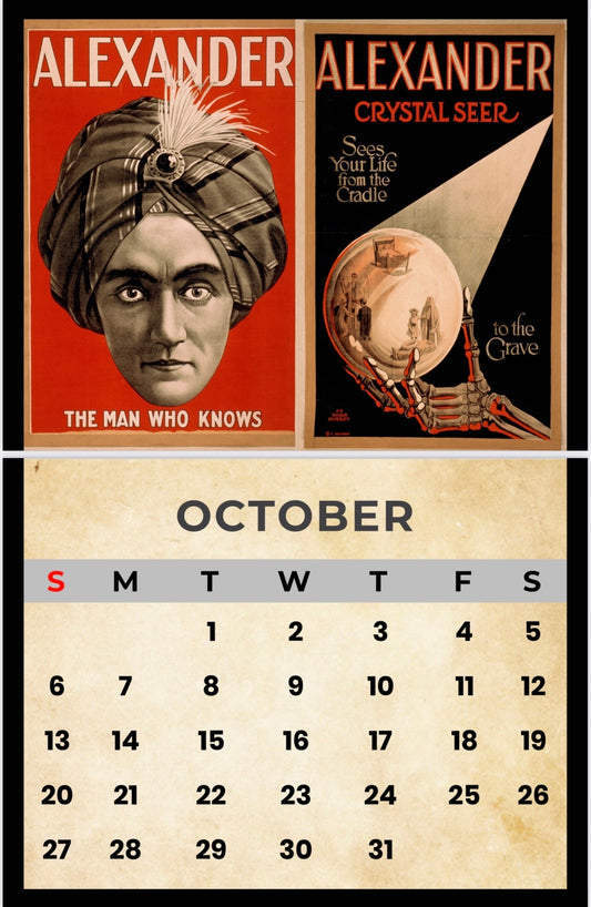 Calendrier magique du 12 mois 2024 - Affiches magiques vintage - Commande anticipée